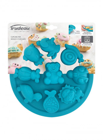 9-Piece Cake Moulds Blue 10x10.9x1.2inch