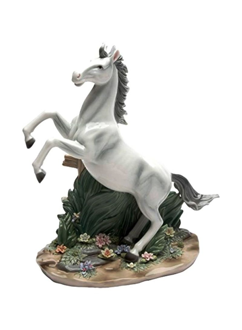 Ceramic Horse Figurine White 11inch