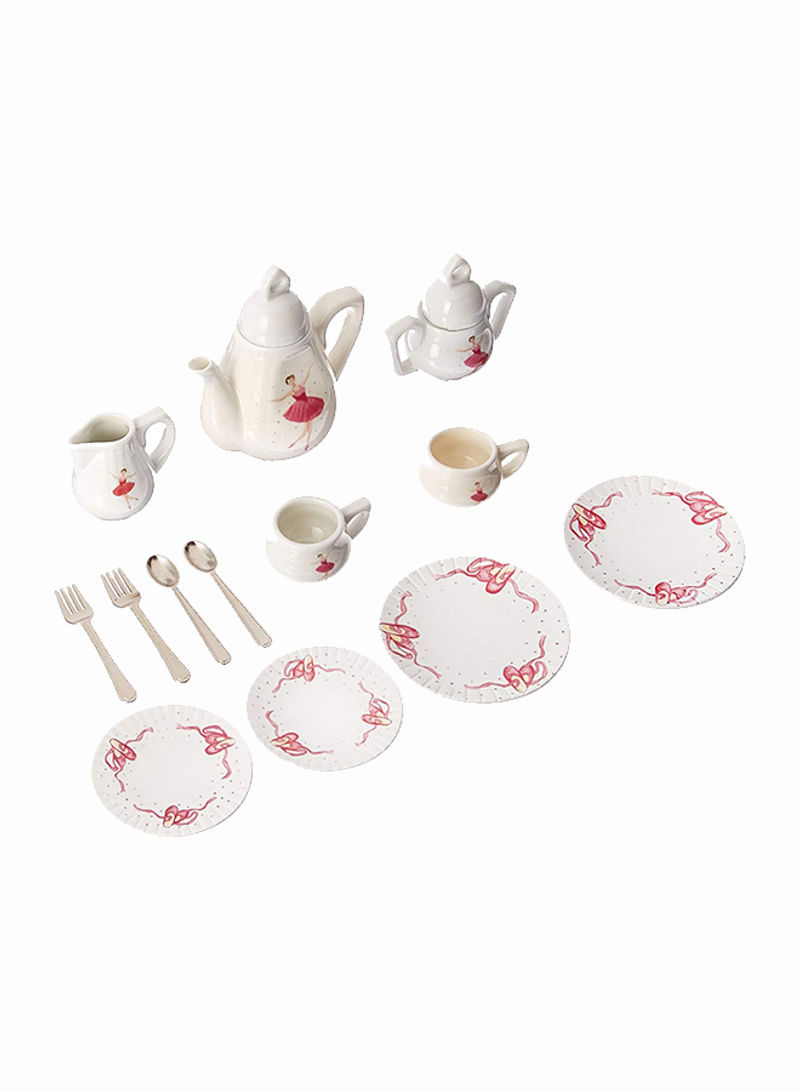 18-Piece Ballerina Tea Toy Set For Two in Basket