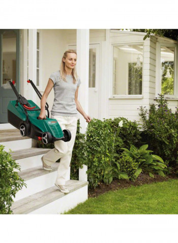 Electric Rotary Lawnmower With Grass Trimmer Green/Black