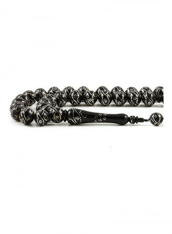 Coca Wood Prayer Beads With Sterling Silver Components