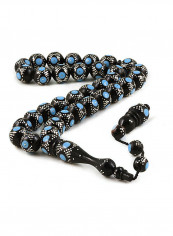 Coca Wood Prayer Beads With Sterling Silver Components