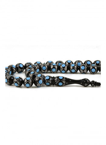 Coca Wood Prayer Beads With Sterling Silver Components