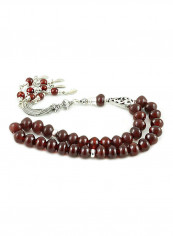 Agate (Carnelian) Prayer Beads With Sterling Silver Components