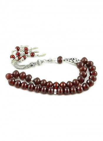 Agate (Carnelian) Prayer Beads With Sterling Silver Components