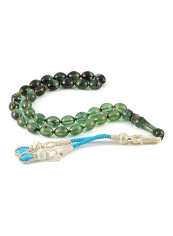 Amber Bakelite Prayer Beads With Sterling Silver Components