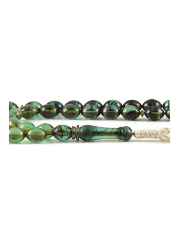 Amber Bakelite Prayer Beads With Sterling Silver Components