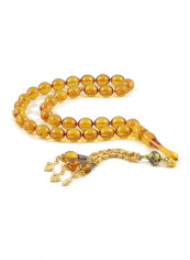 Amber Bakelite Prayer Beads With Sterling Silver Components