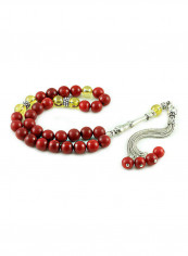 Coral Prayer Beads With Sterling Silver Components