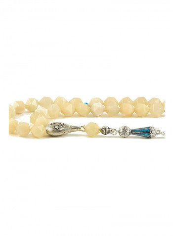 Moonstone Prayer Beads With Sterling Silver Components