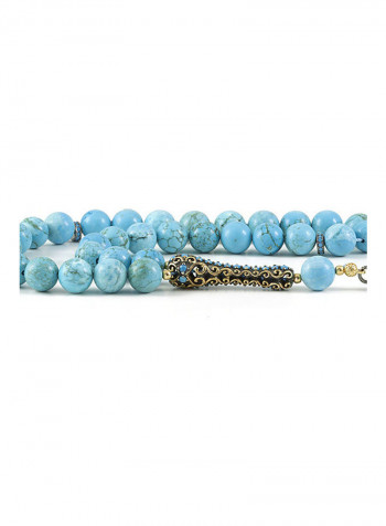 Turquoise Prayer Beads With Sterling Silver Components