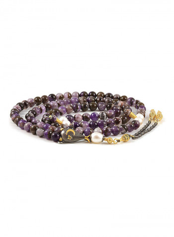 Amethyst Prayer Beads (99 Beads) With Sterling Silver Components