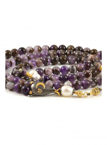 Amethyst Prayer Beads (99 Beads) With Sterling Silver Components