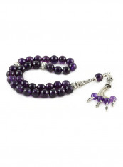 Amethyst Prayer Beads With Sterling Silver Components