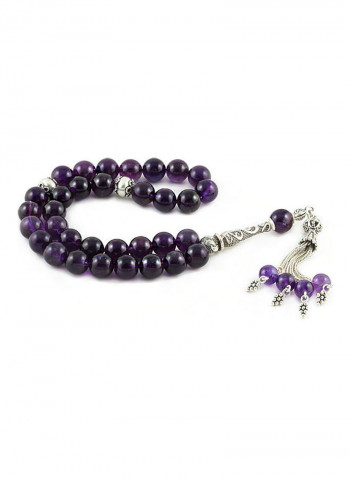 Amethyst Prayer Beads With Sterling Silver Components