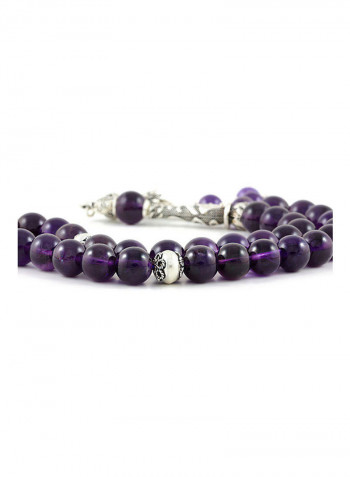 Amethyst Prayer Beads With Sterling Silver Components