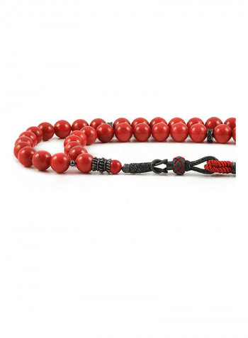 Coral Prayer Beads with Sterling Silver components