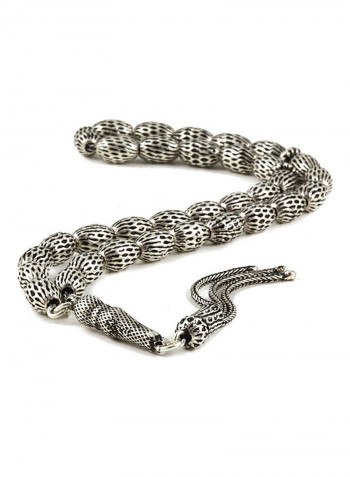 Oxidized Silver Prayer Beads
