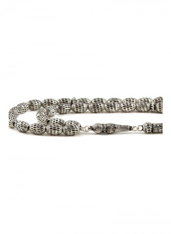 Oxidized Silver Prayer Beads