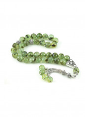 Prehnite Prayer Beads With Sterling Silver Components