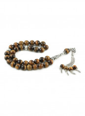 Tiger'S Eye Prayer Beads With Sterling Silver Components