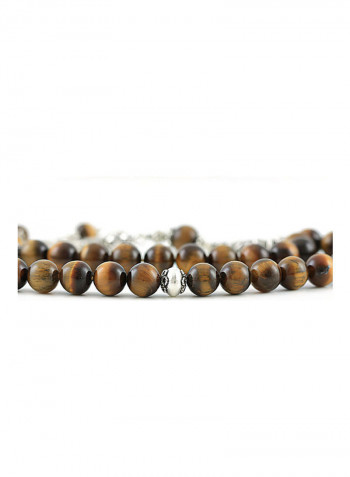 Tiger'S Eye Prayer Beads With Sterling Silver Components