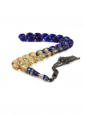Amber Bakelite Prayer Beads with Sterling Silver Components