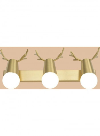 3-Heads Copper Antler Wall Lamp White