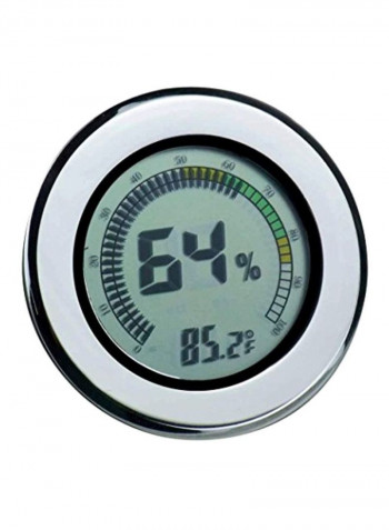 Circular Digital Hygrometer White/Black