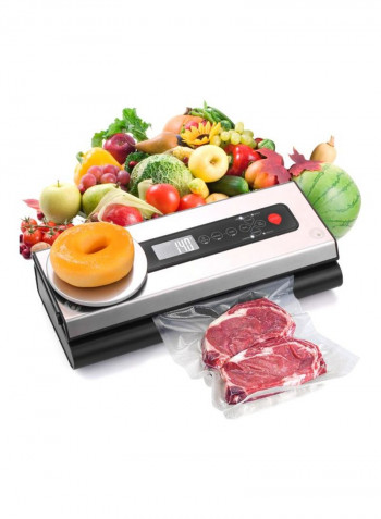 2-In-1 Vacuum Sealer With Built-In Kitchen Scale Silver/Black 35.5x14.5x9centimeter