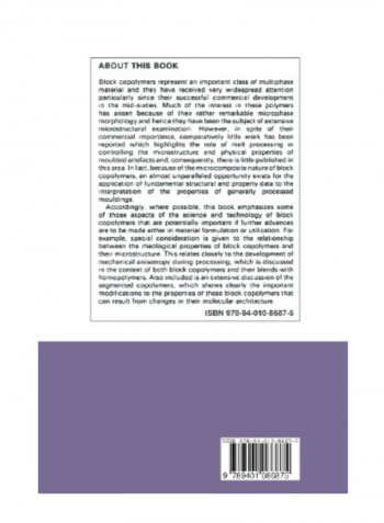 Processing, Structure And Properties Of Block Copolymers Paperback