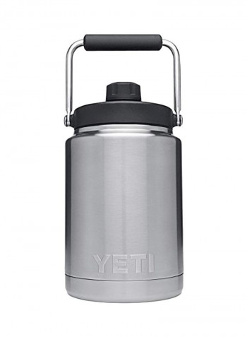 Vacuum Insulated Rambler Jug With Cap Silver/Black 10x6inch