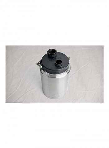 Vacuum Insulated Rambler Jug With Cap Silver/Black 10x6inch
