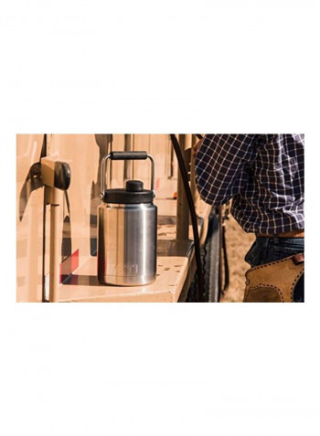 Vacuum Insulated Rambler Jug With Cap Silver/Black 10x6inch