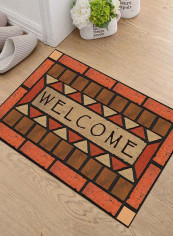Letter Pattern Vintage Style Door Mat Multicolour 140x200cm