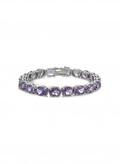 925 Sterling Silver Amethyst Studded Tennis Bracelet