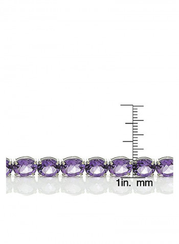 925 Sterling Silver Amethyst Studded Tennis Bracelet