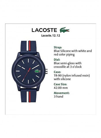 Men's Stylish Analog Quartz Watch with Silicone Strap