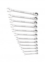 12-Piece Metric Fast Ratchet Combination Spanner Set Silver