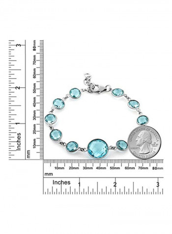 925 Sterling Silver 30 Ct Topaz Studded Bracelet