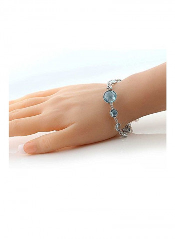 925 Sterling Silver 30 Ct Topaz Studded Bracelet