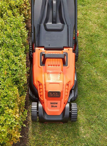 Electric Lawn Mower With Bike Handle Black/Orange 77.21x42.92cm