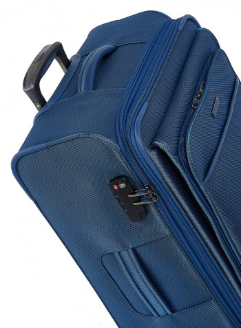 Softside 3 Piece Luggage Trolley Set Blue