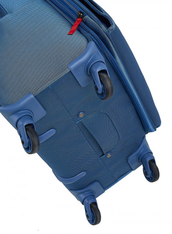 Softside 3 Piece Luggage Trolley Set Blue
