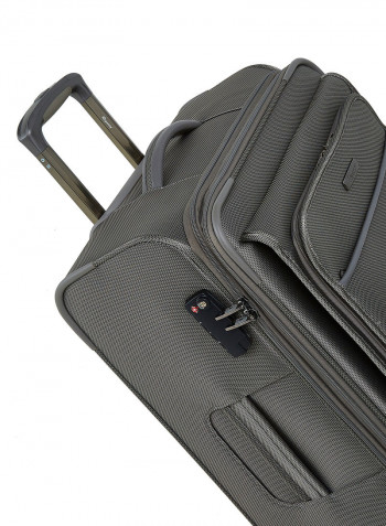 Softside 3 Piece Luggage Trolley Set Grey