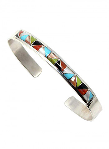 Studded Channel Inlay Sterling Silver Bracelet