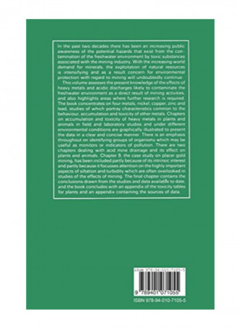 Mining And The Freshwater Environment Paperback