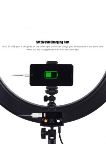 Professional Colour Digital Ring Video Light Black/white