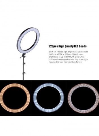 Professional Colour Digital Ring Video Light Black/white