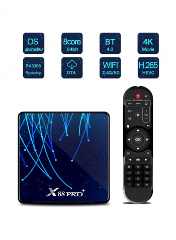 Pro Plus Android Smart TV Box With Remote Control X88 Blue